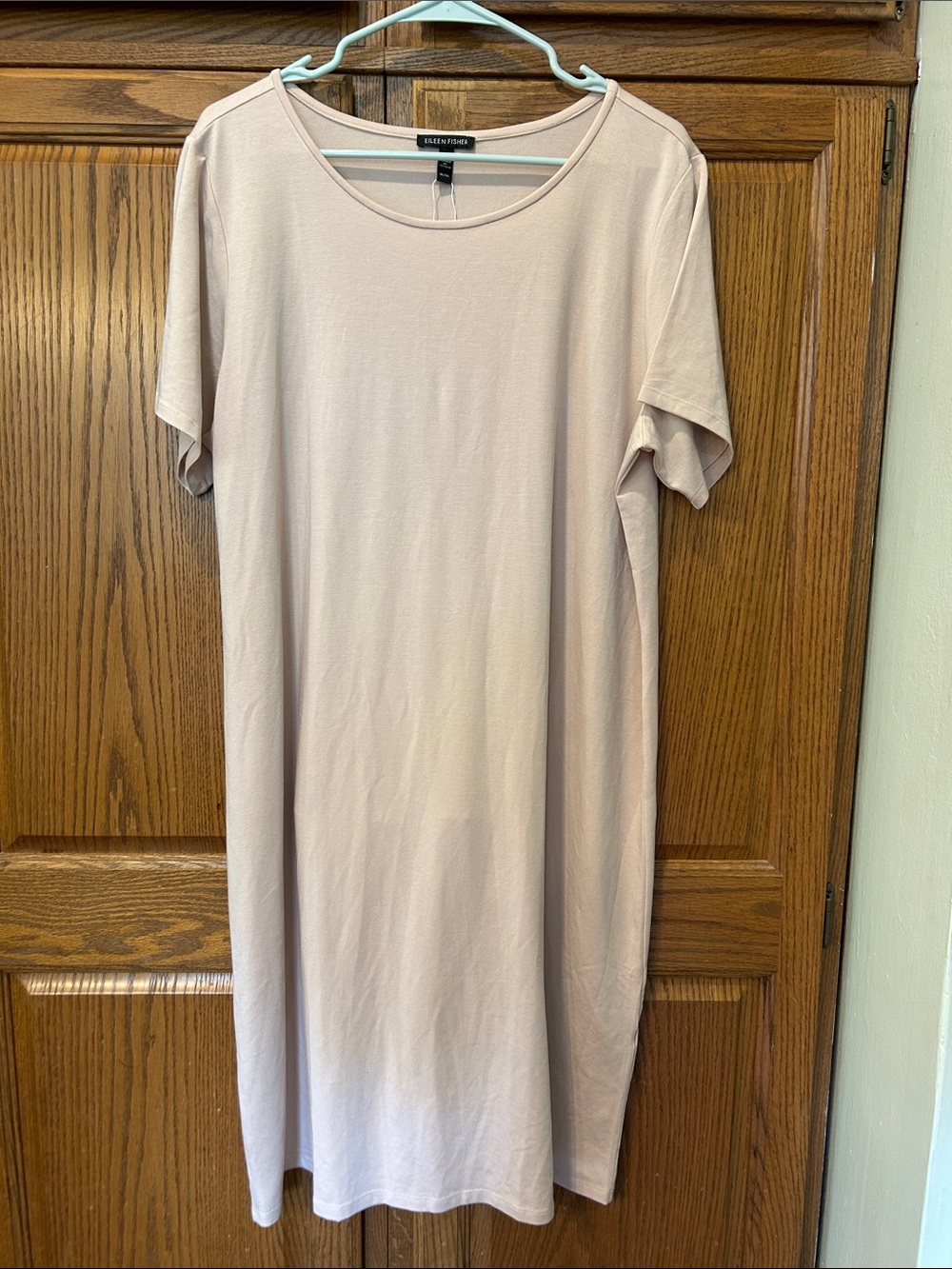 Eileen Fisher Stretch Jersey Knit Jewel Neck Dress - Picture 3 of 8